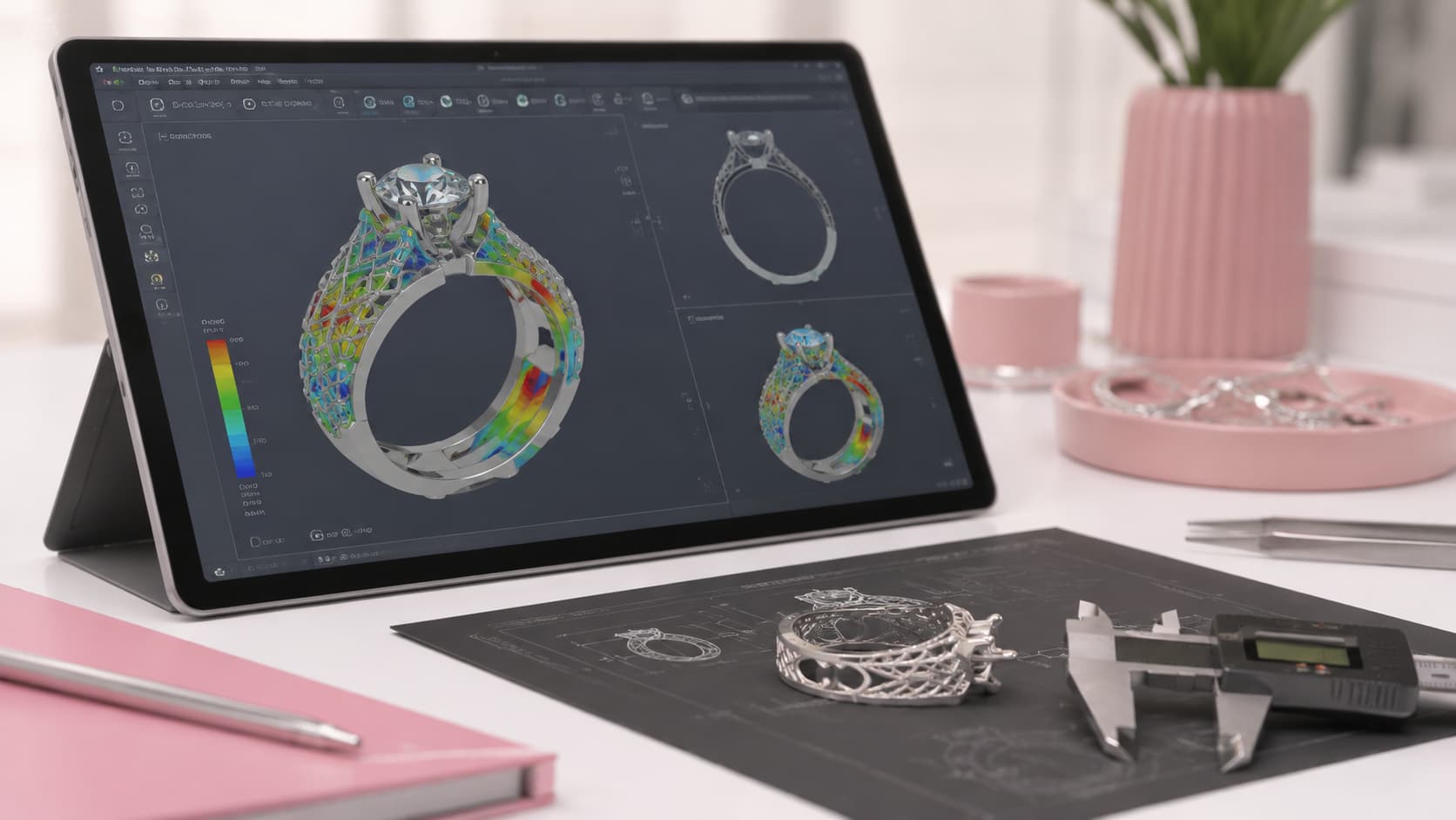 Sterling silver jewelry CAD weight optimization
