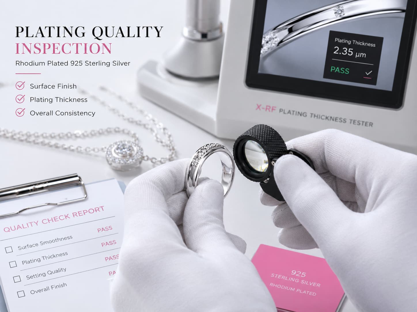Sterling silver jewelry plating quality inspection