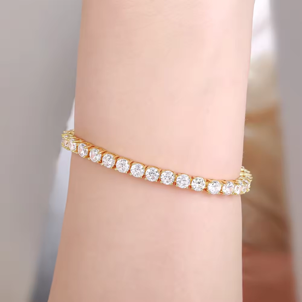 Tennis Bracelet with 4MM Cubic Zirconia 2 - Zhefan Jewelry