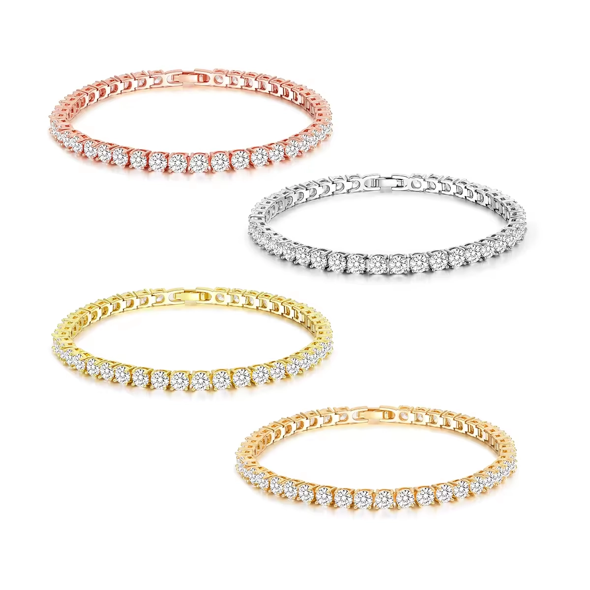 Tennis Bracelet with 4MM Cubic Zirconia 5 - Zhefan Jewelry