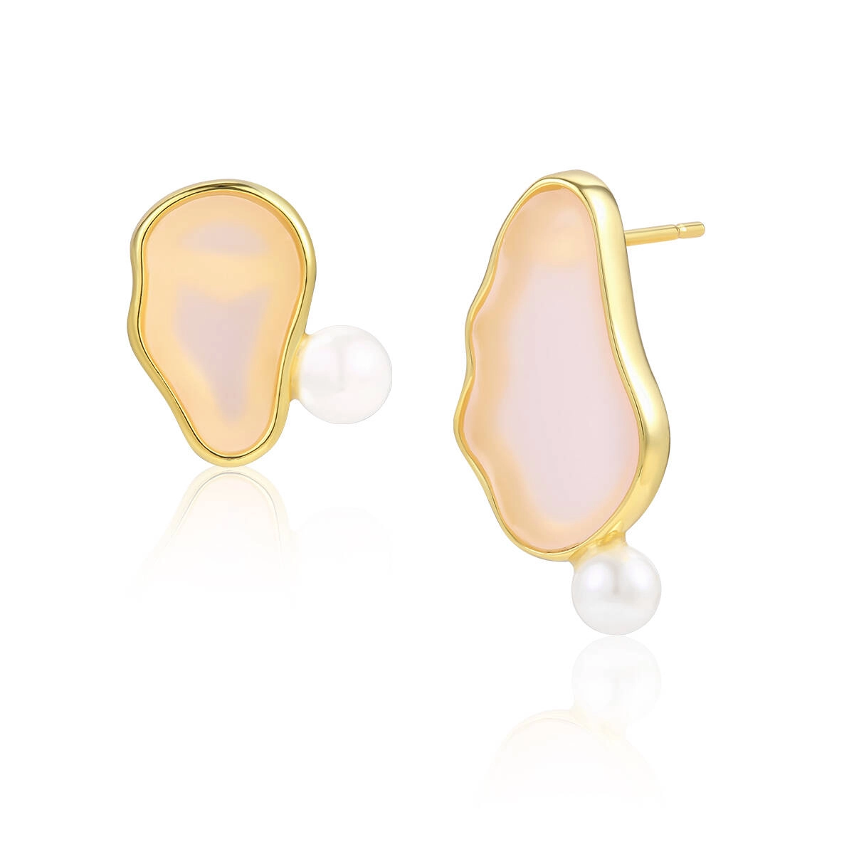 Unique Iregular Pearl Stud Earrings 1 - Zhefan Jewelry