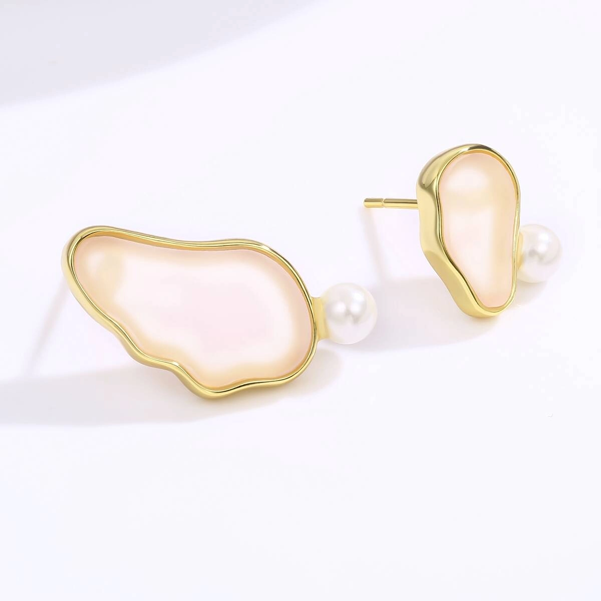 Unique Iregular Pearl Stud Earrings 2 - Zhefan Jewelry