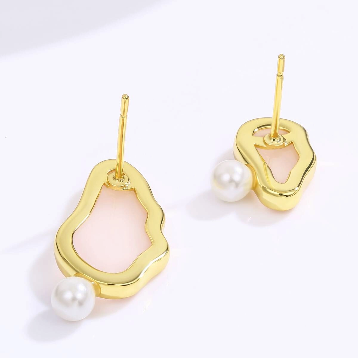 Unique Iregular Pearl Stud Earrings 3 - Zhefan Jewelry