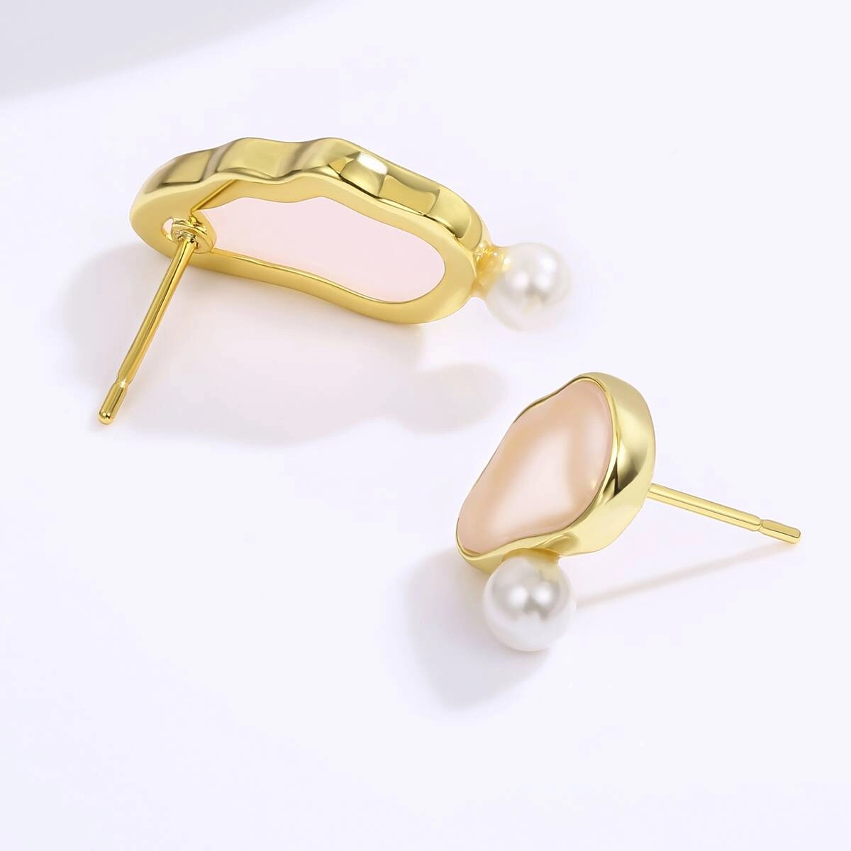 Unique Iregular Pearl Stud Earrings 4 - Zhefan Jewelry