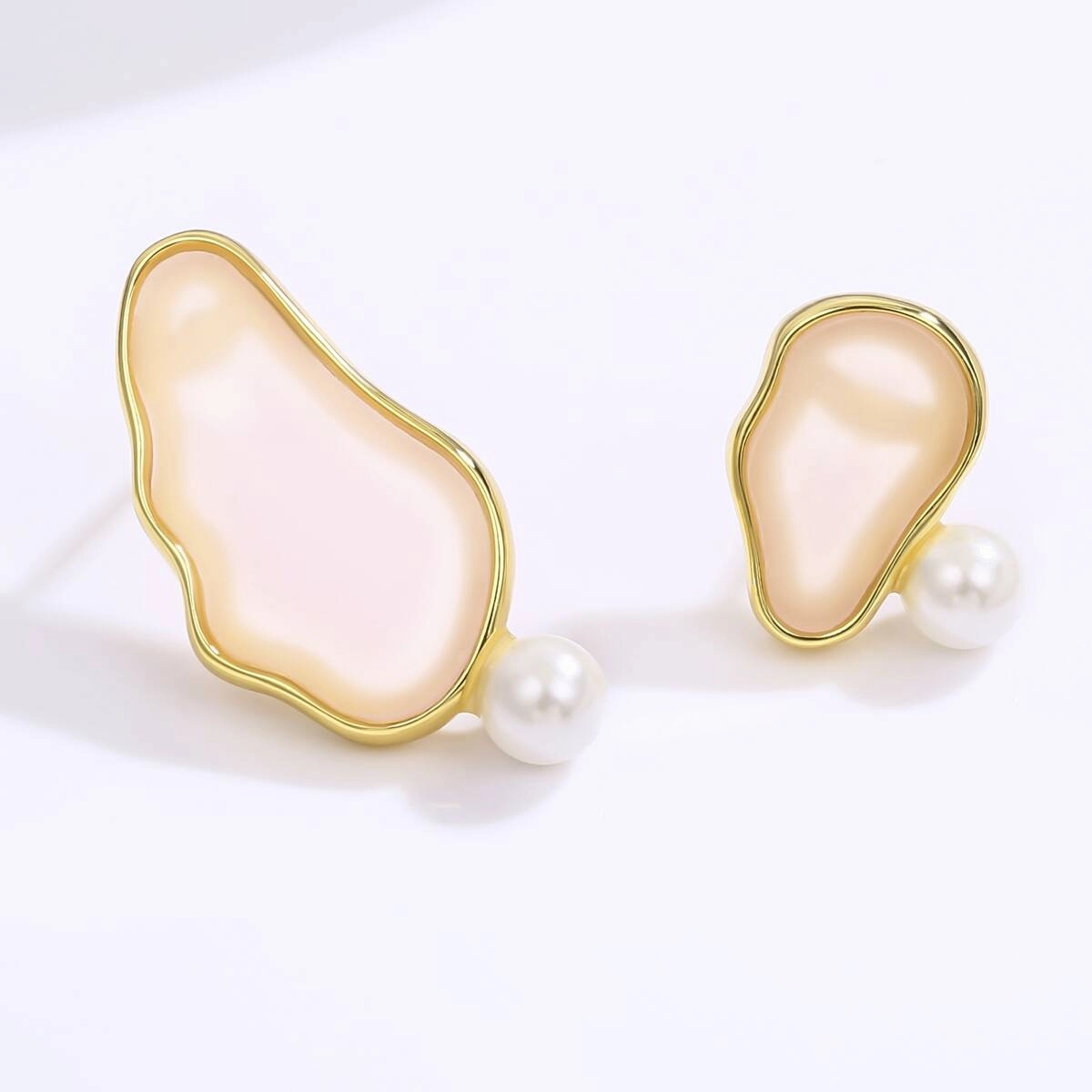 Unique Iregular Pearl Stud Earrings 5 - Zhefan Jewelry