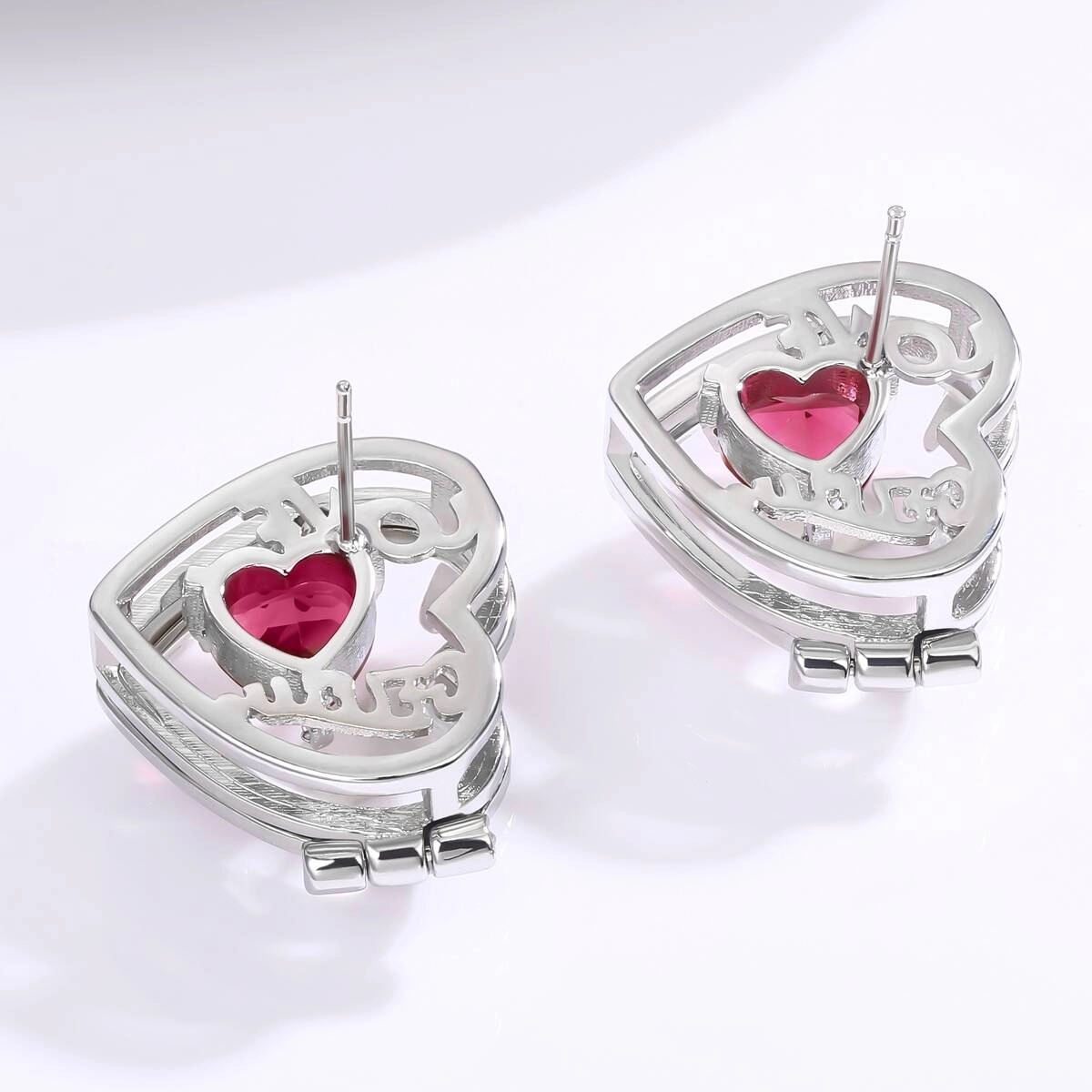 Vintage Heart Personalized Photo Zircon Earrings 2 - Zhefan Jewelry