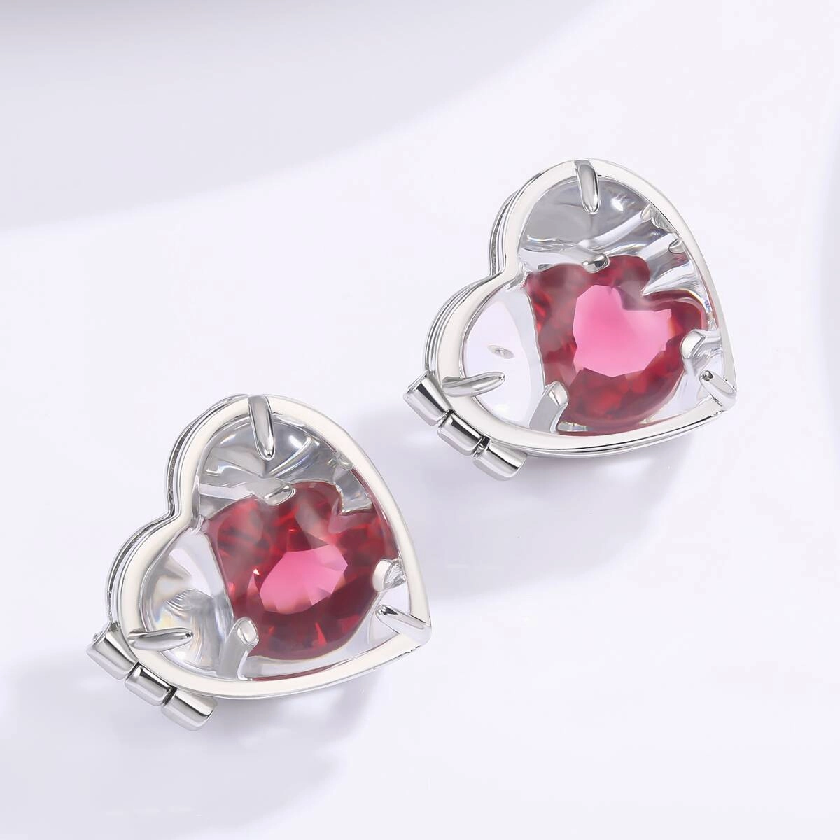 Vintage Heart Personalized Photo Zircon Earrings 3 - Zhefan Jewelry