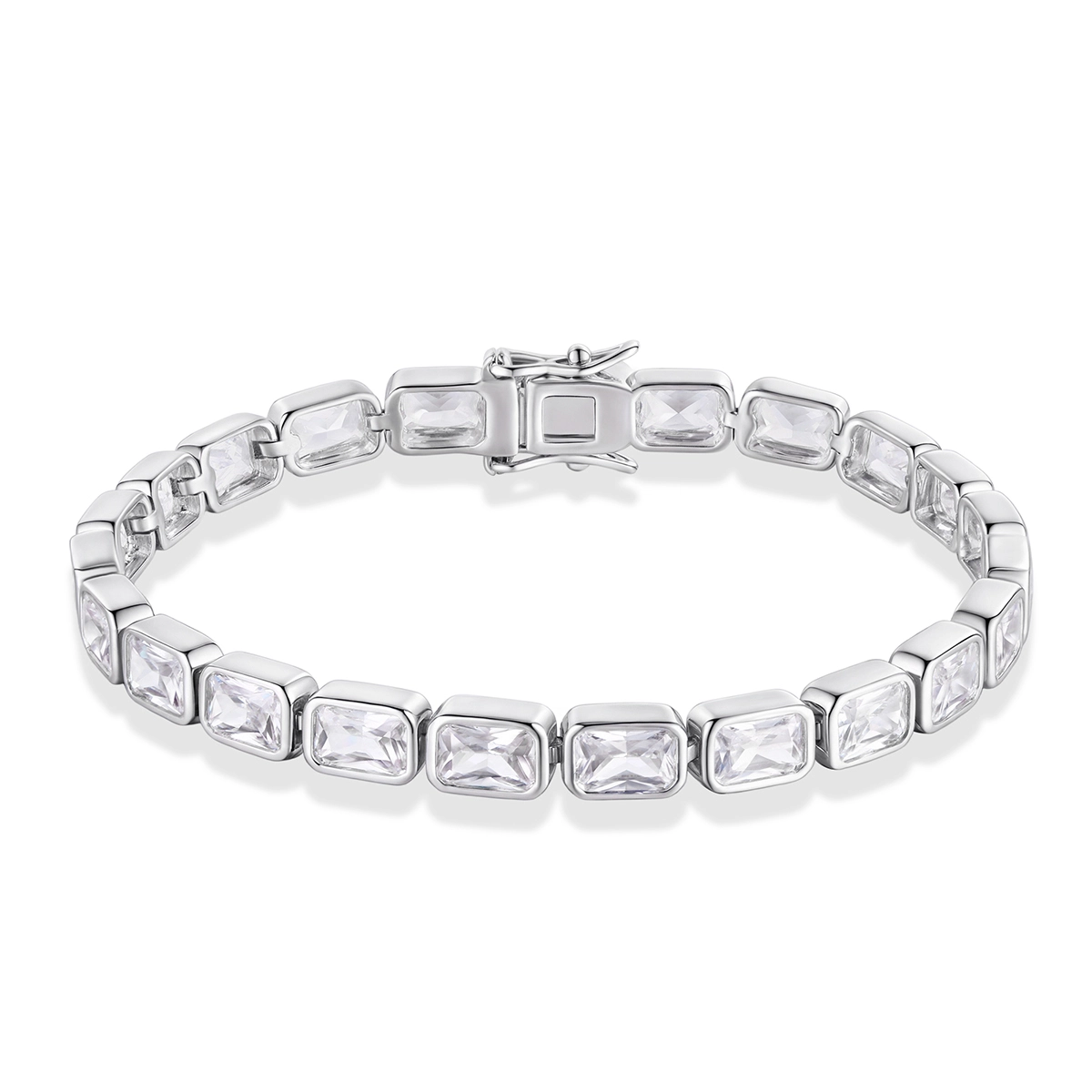 White Cubic Zirconia Sterling Silver Tennis Bracelet - Zhefan Jewelry