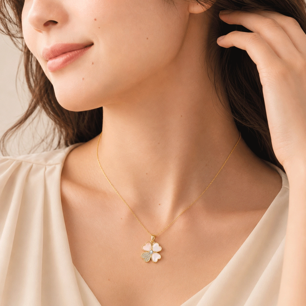 white-CZ-mother-of-pearl-necklace - Zhefan Jewelry
