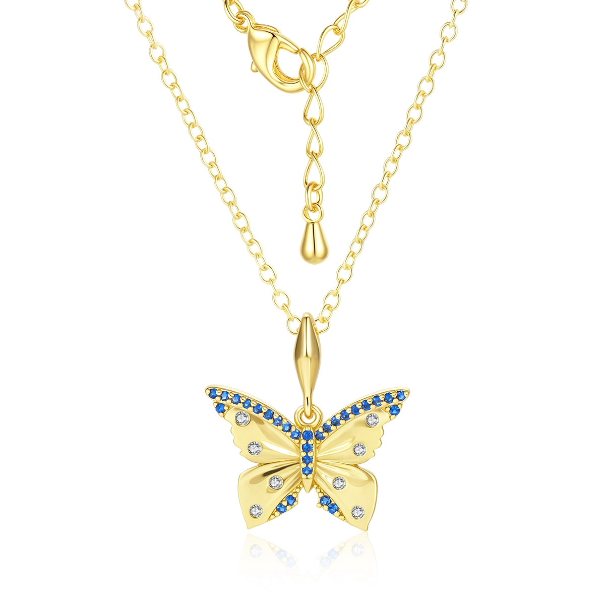 wholesale-gold-vermeil-butterfly-pendant-necklace-white-background - Zhefan Jewelry