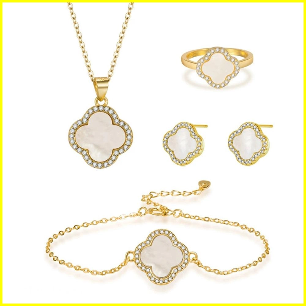 Gioielli all'ingrosso Set di gioielli in argento sterling 925 con trifoglio (1) - Gioielli Zhefan