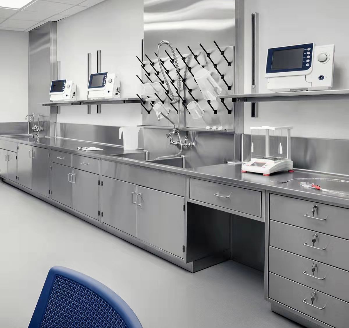 All Stainless Steel Lab Wall Bench