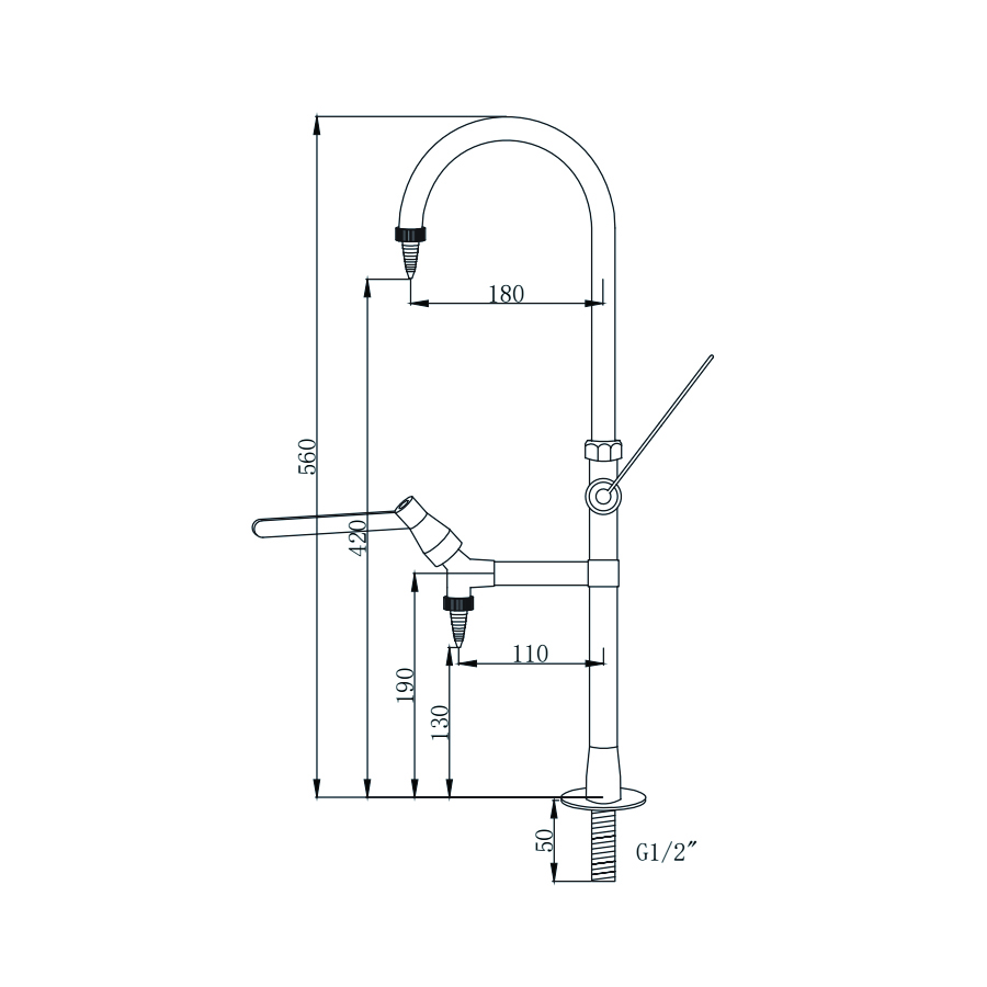 bench-mounted laboratory water taps