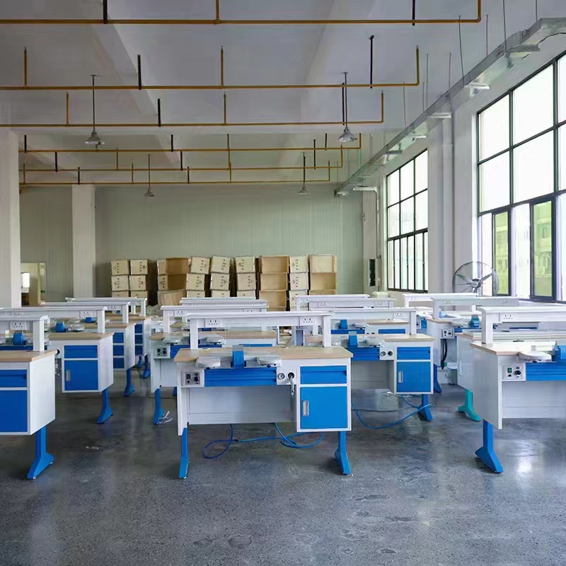 dental lab bench with integrated storage and sink options