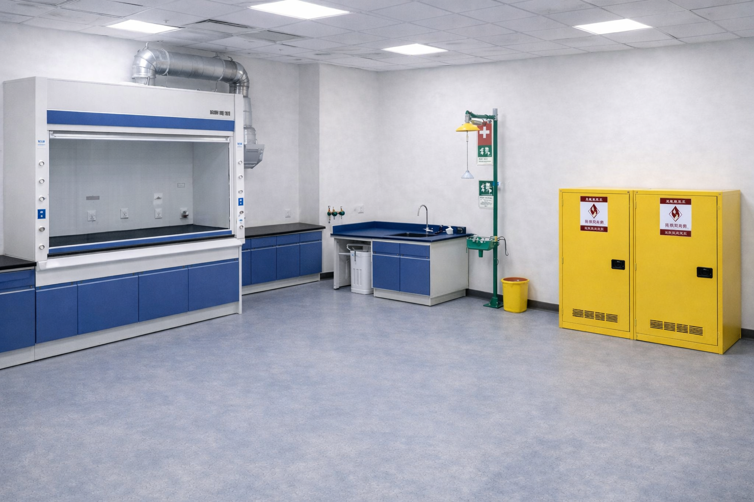 ducted fume hood system and emergency shower and eyewash station ducted fume hood system and emergency shower and eyewash station