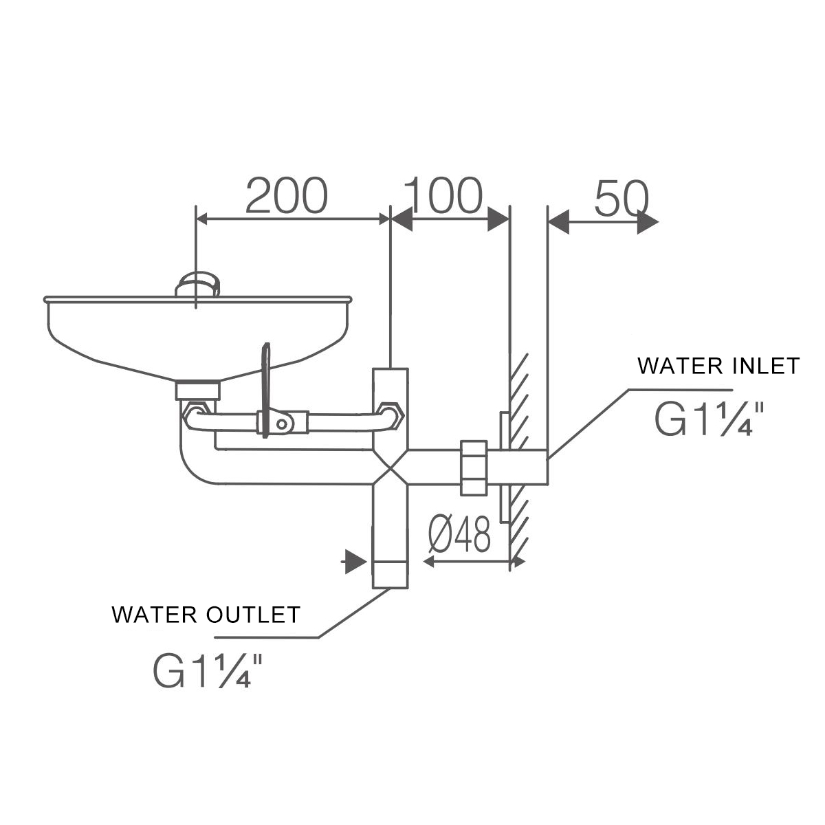 EW-11 stainless steel eye wash