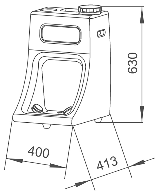 EW-20 Portable Eye Wash Size