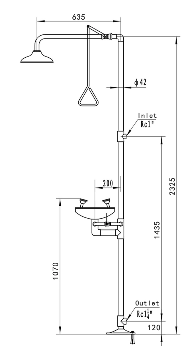 EW-28 lab Eyewash Showers Size EW-28 lab Eyewash Showers Size
