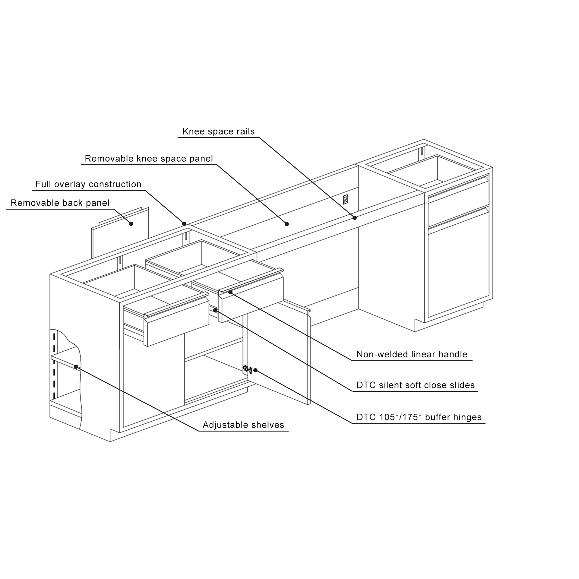 Floor Mounted Lab Bench Structure Detail Drawing