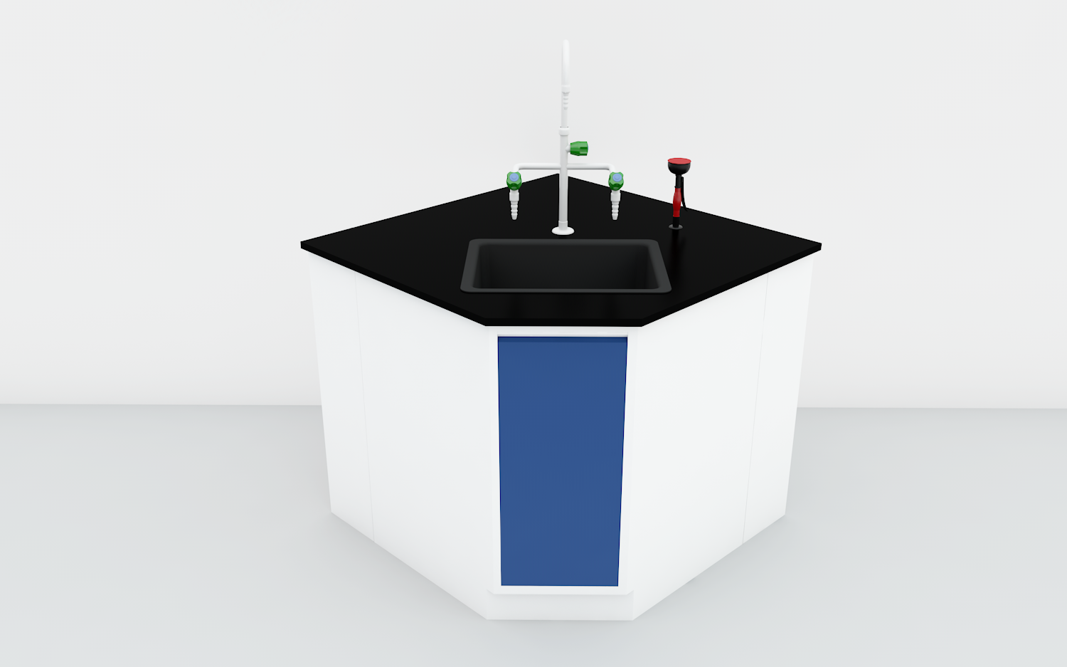 Floor Mounted Lab Corner Cabinet