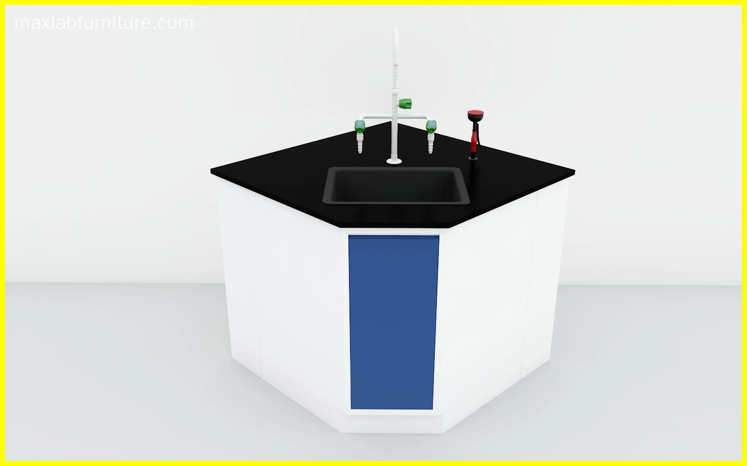 Floor Mounted Lab Corner Cabinet