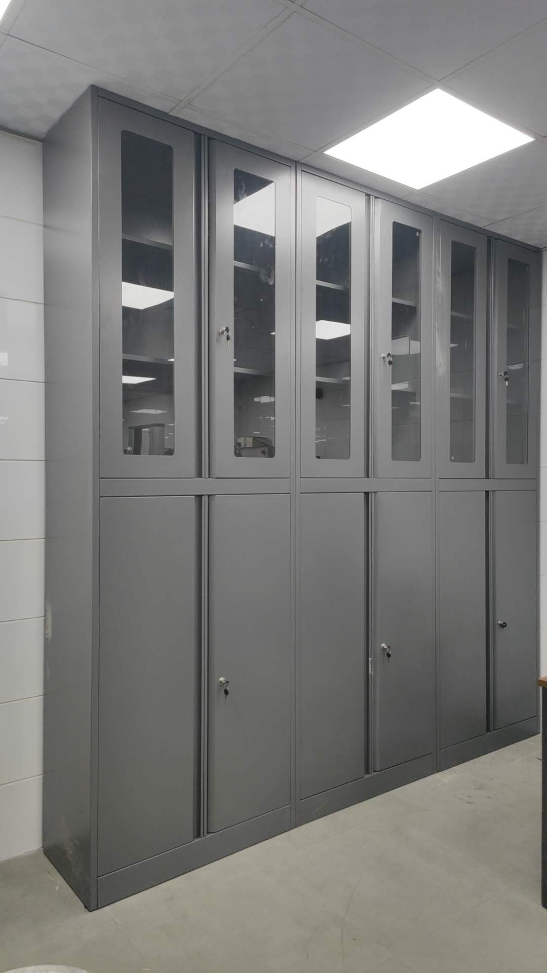 grey lab storage cabinet