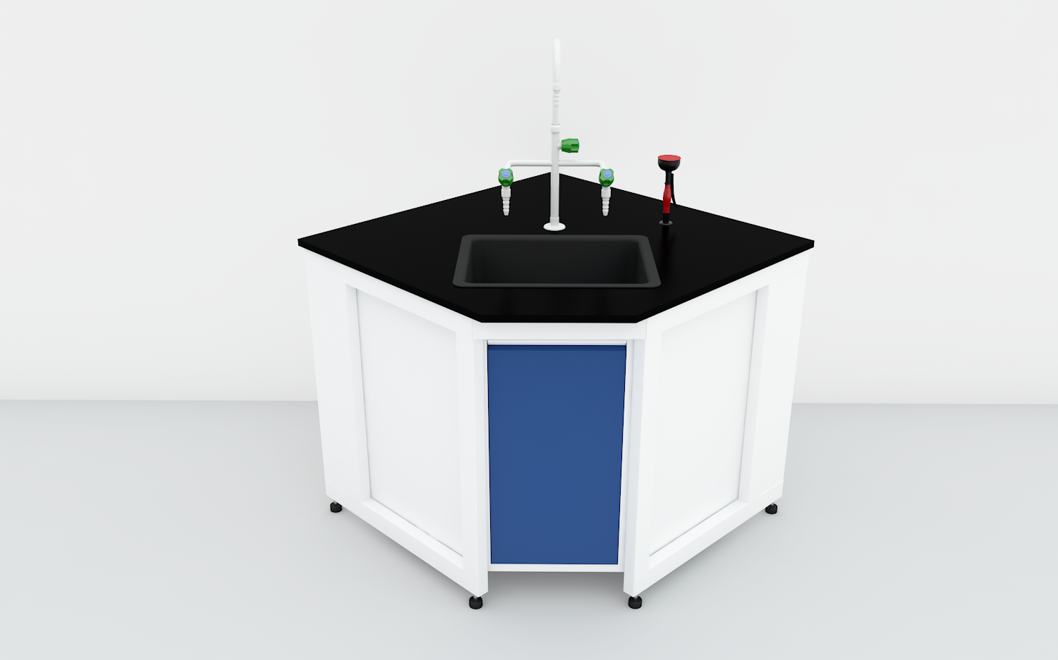 H-Frame Lab Corner Cabinet