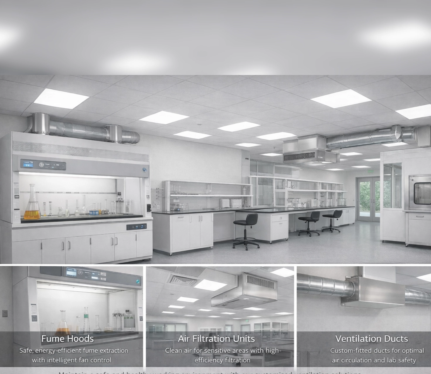 High efficiency ventilation system laboratory
