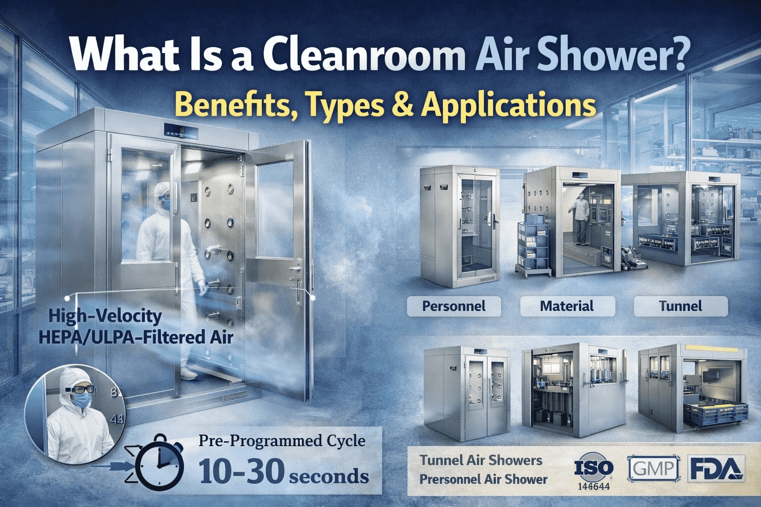 how does a cleanroom air shower work