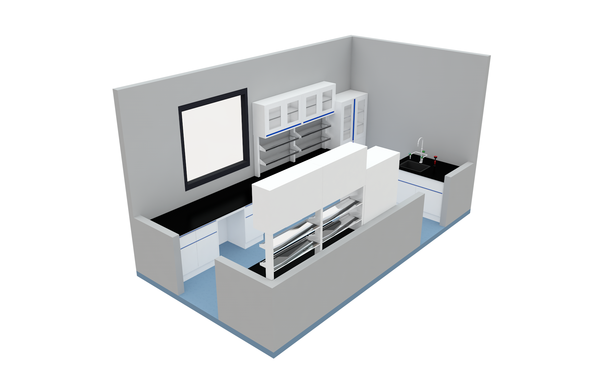 Laboratory Furniture Project in Lebanon | Floor Mounted Lab Benches ...
