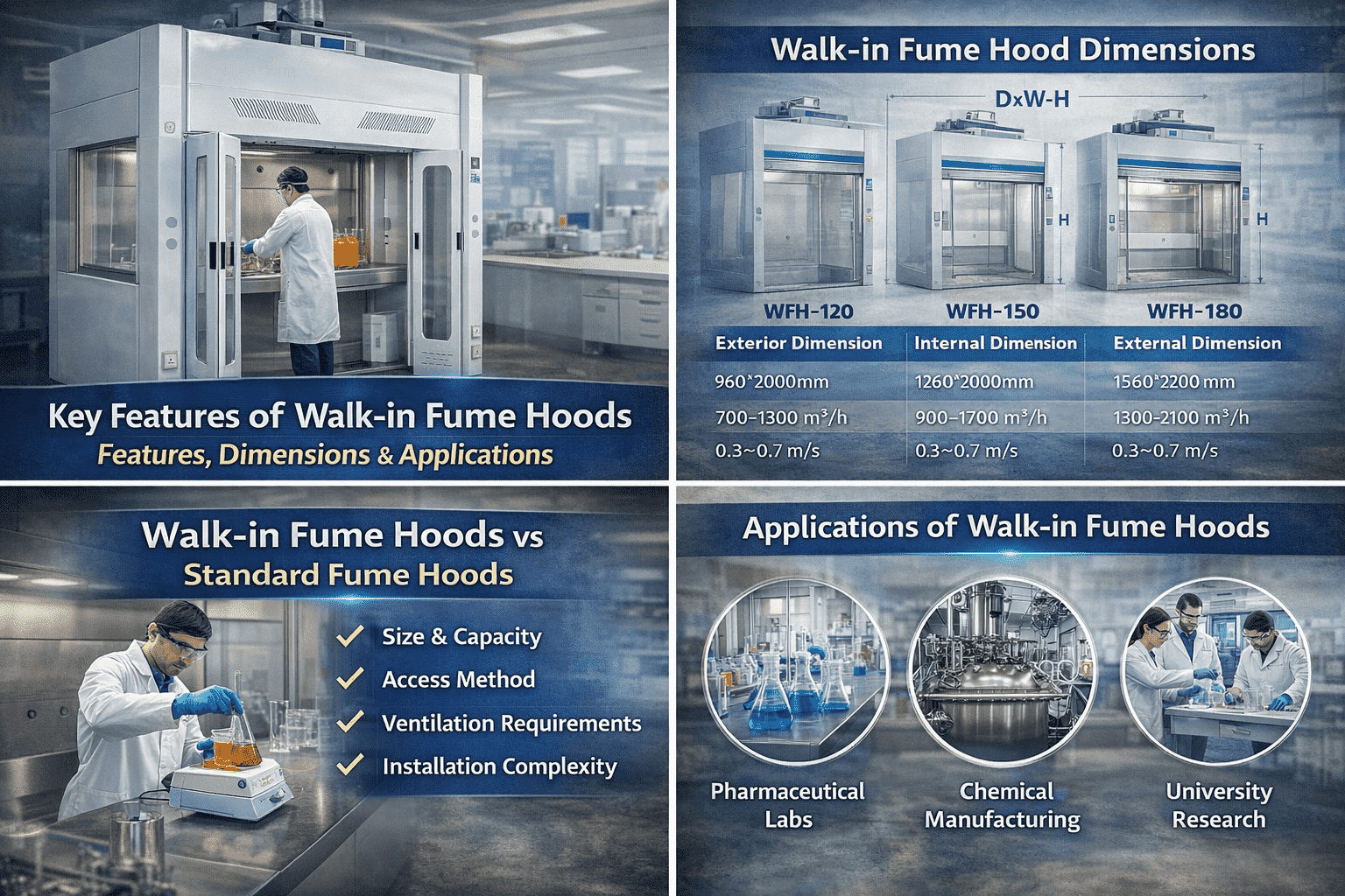 large laboratory walk-in fume hood