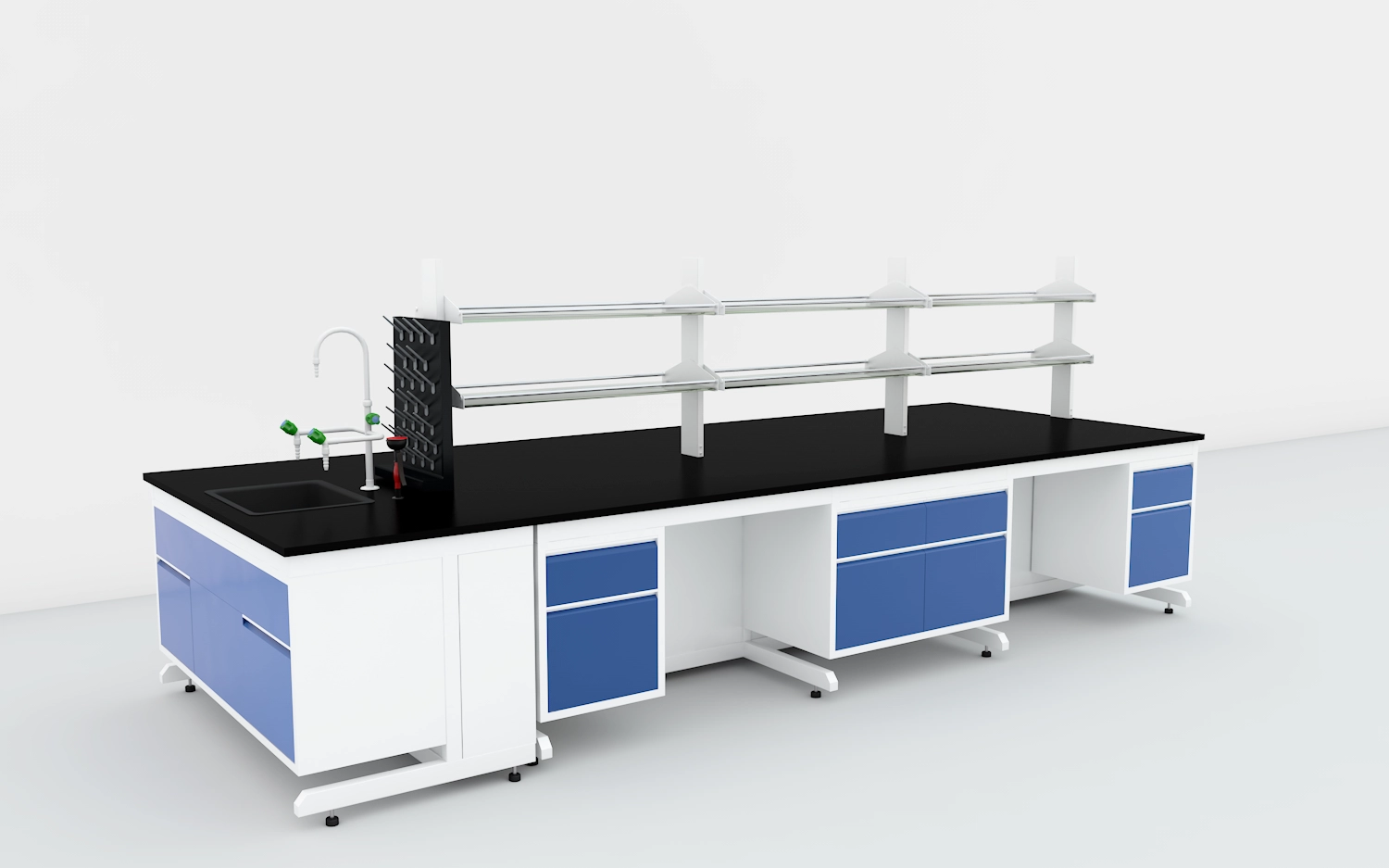 LB-CF-04 Lab Bench with Water Tap Drip rack Reagent Shelves