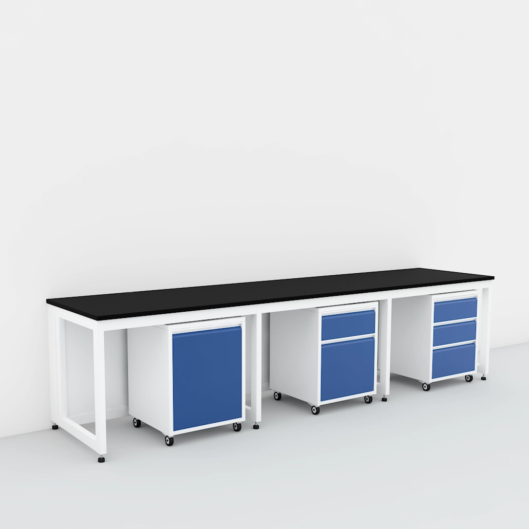 LB-HF-07 H Frame Plinth Base Metal Cabinet Lab Bench