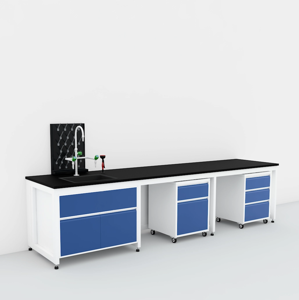 LB-HF-08 H Frame Removable Cabinet Steel Lab Bench