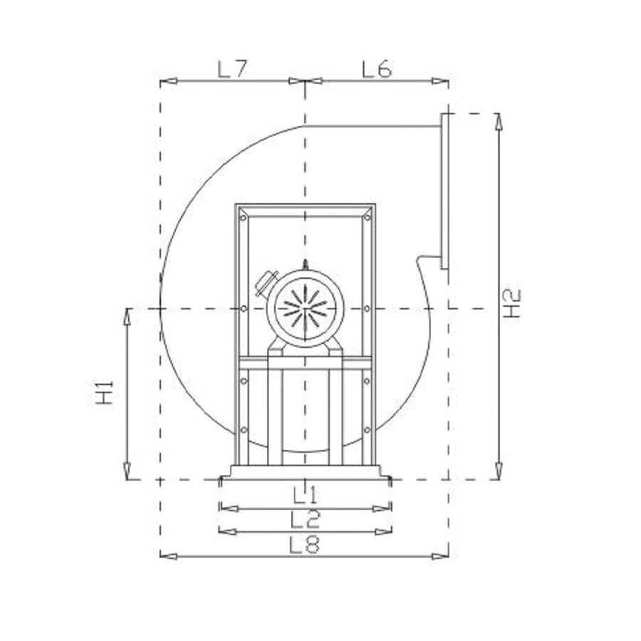 Roof-mounted PP Centrifugal Anti Corrosion Fans Size