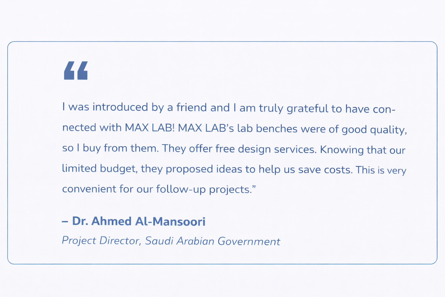 Saudi-Arabian-Government-Laboratory-Project-customer-testimonial-max-lab Saudi-Arabian-Government-Laboratory-Project-customer-testimonial-max-lab