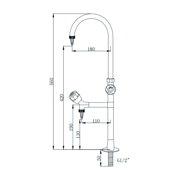 Swanneck lab water faucets
