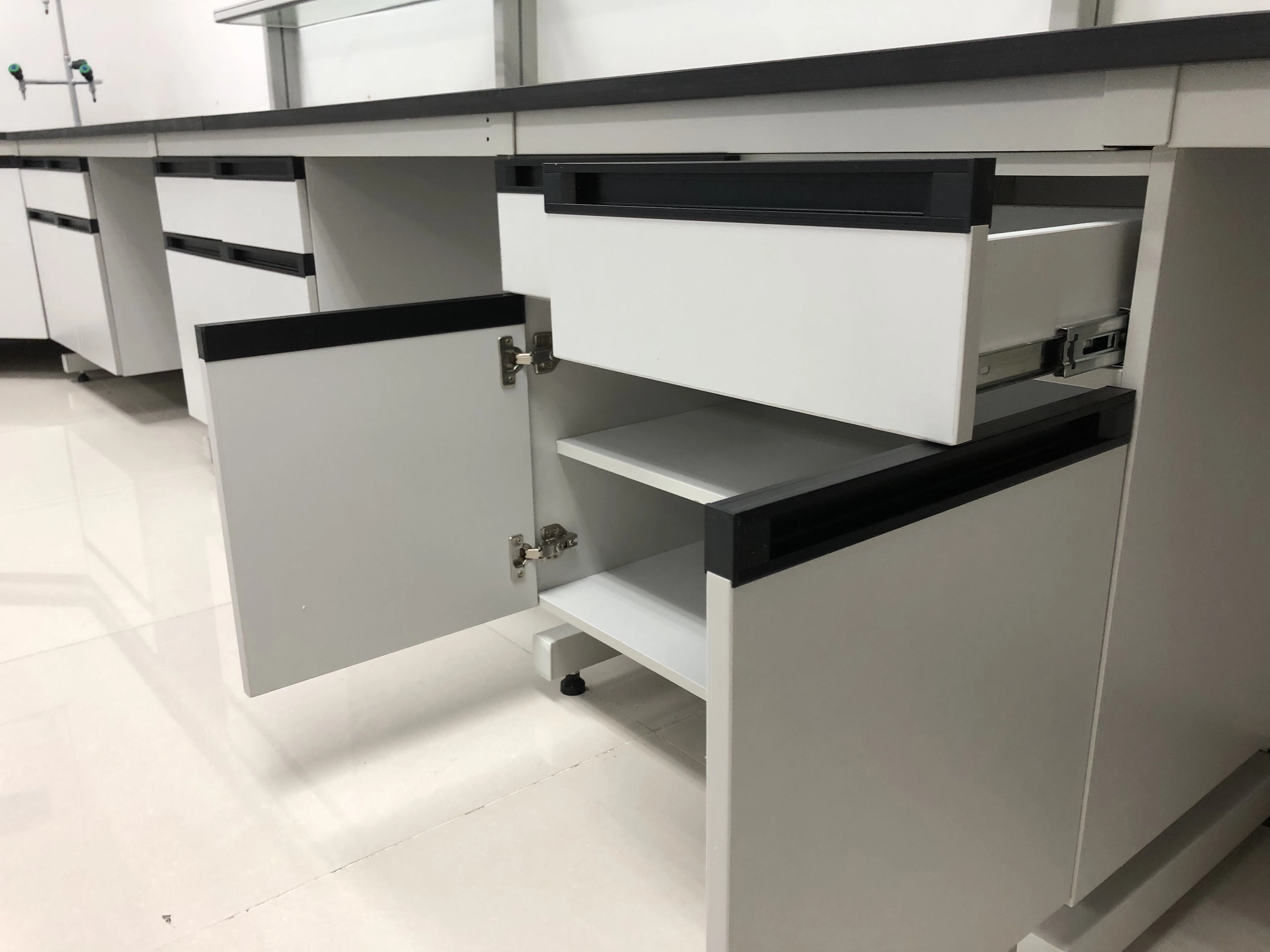 wood steel lab bench