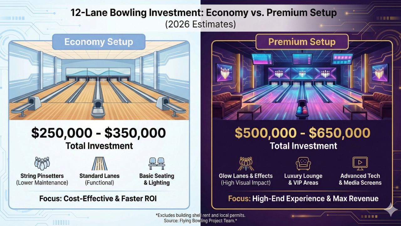 12-lane bowling alley cost breakdown chart 2026