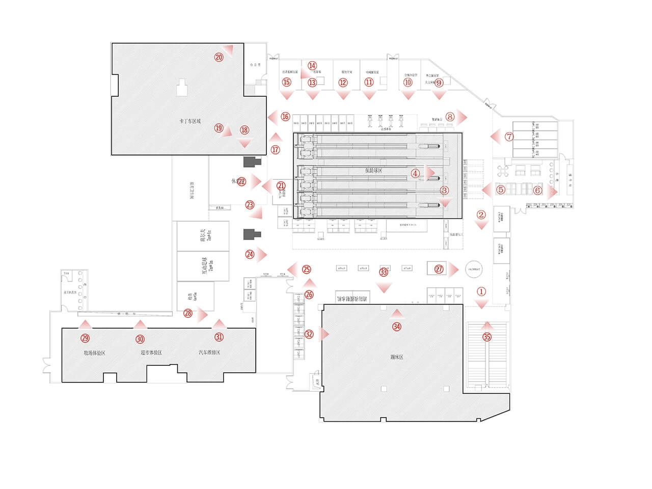 Bowling alley design drawings