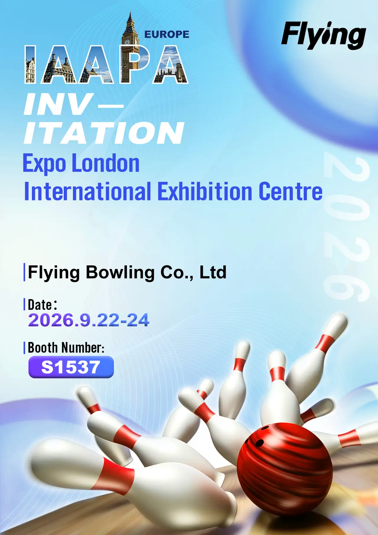 Flying Bowling commercial bowling equipment exhibition display