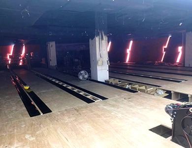 Ball return machine installation bowling equipment