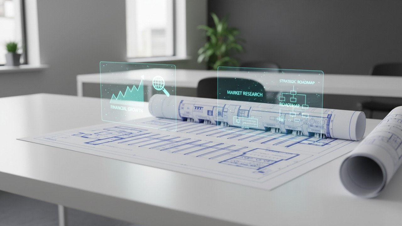 A_detailed_architectural_blueprint_and_digital_planning_interface_showing_the_strategic_roadmap_for_a_commercial_bowling_alley_business_