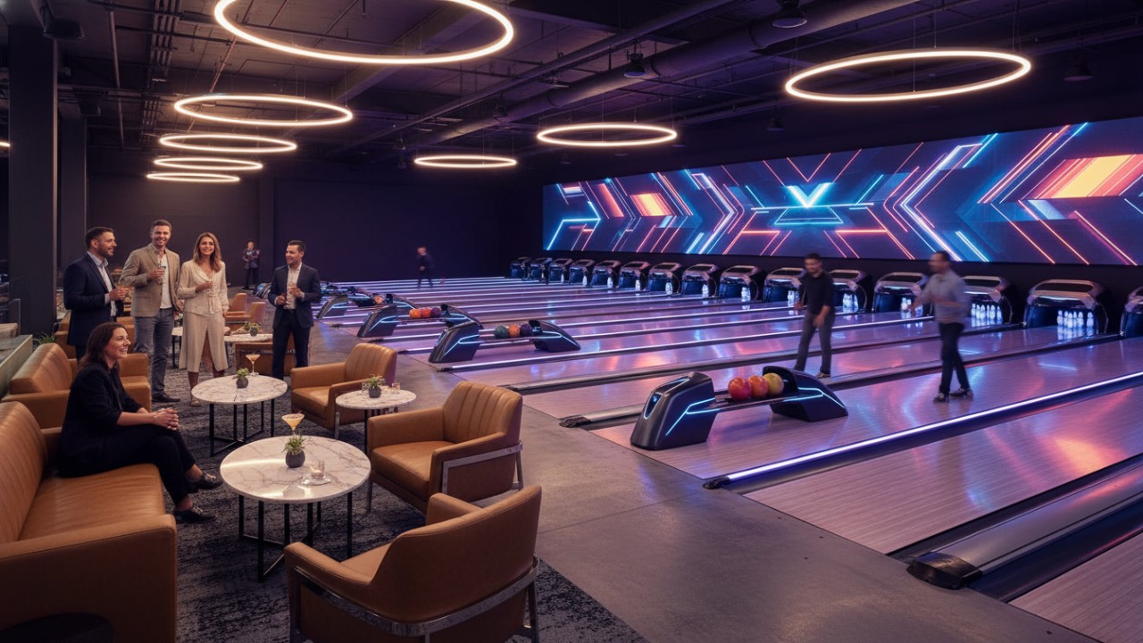 A_vibrant_and_successful_luxury_bowling_entertainment_center__showcasing_the_end_result_of_a_well_executed_business_plan_