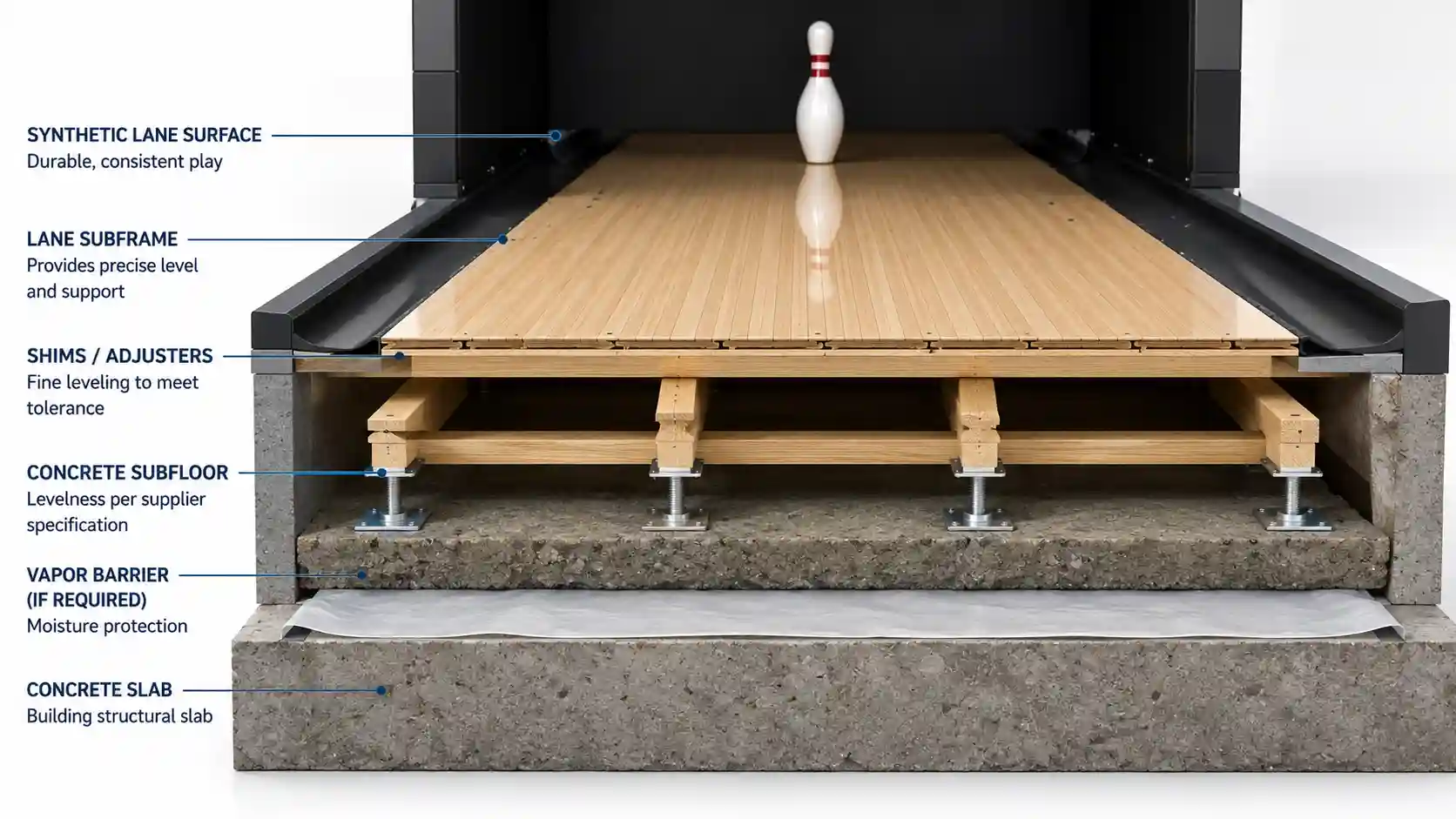 bowling lane construction process