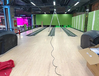 Fairway boards installation bowling alley