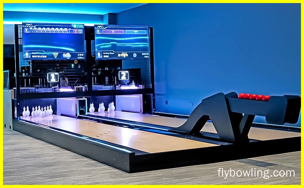 Flying Bowling - Duckpin bowling is a variation of bowling that uses smaller pins and a smaller ball.