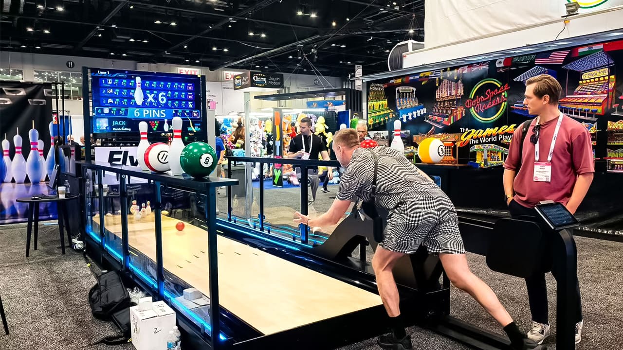 flying duckpin bowling IAAPA Expo 2025