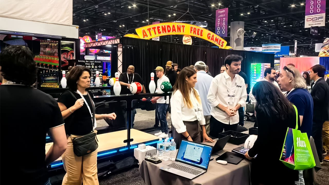 flying duckpin bowling lane IAAPA Expo 2025