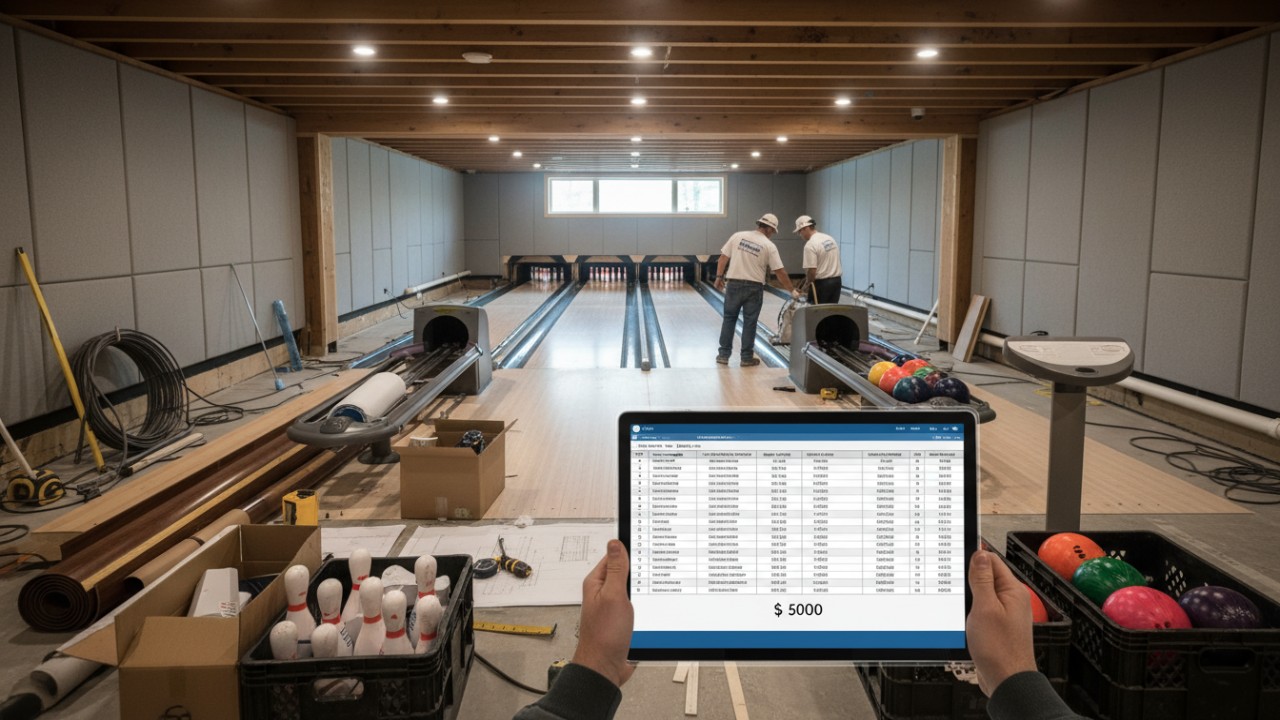 home bowling alley installation price